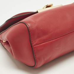 Pre Owned حقيبة مايكل مايكل كورس مارلو جلد أحمر صغيرة بمقبض علوي