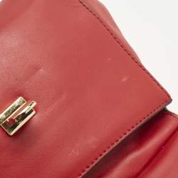 Pre Owned حقيبة مايكل مايكل كورس مارلو جلد أحمر صغيرة بمقبض علوي