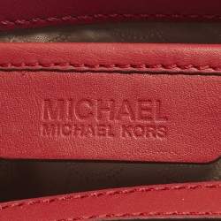 Pre Owned حقيبة مايكل مايكل كورس مارلو جلد أحمر صغيرة بمقبض علوي