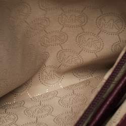 مملوكة مسبقًا MICHAEL Michael Kors Cynthia Medium Burgundy Leather Tote