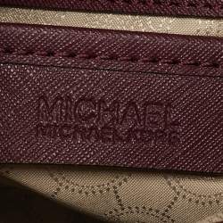مملوكة مسبقًا MICHAEL Michael Kors Cynthia Medium Burgundy Leather Tote