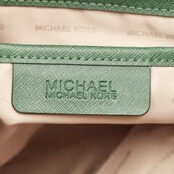 مملوكة مسبقًا MICHAEL Michael Kors Green Leather Jet Set Top Zip Tote
