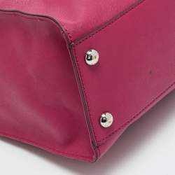 Pre Owned حقيبة يد مايكل مايكل كورس نورث ساوث كبيرة جلد أرجوانية هاملتون