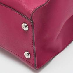 Pre Owned حقيبة يد مايكل مايكل كورس نورث ساوث كبيرة جلد أرجوانية هاملتون