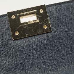 Pre Owned حقيبة كروس مايكل مايكل كورس تينا جلد أزرق بحري