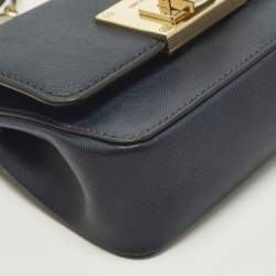 Pre Owned حقيبة كروس مايكل مايكل كورس تينا جلد أزرق بحري