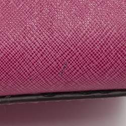 Pre Owned MICHAEL Michael Kors Selma Small Fuchsia Leather Crossbody Bag