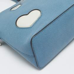 Pre Owned MICHAEL Michael Kors Peek A Boo Dome Blue Leather Crossbody Bag