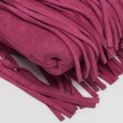 Pre Owned MICHAEL Michael Kors Billy Fuchsia Suede Fringe Crossbody Bag