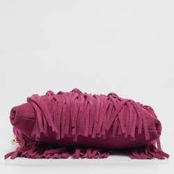 Pre Owned MICHAEL Michael Kors Billy Fuchsia Suede Fringe Crossbody Bag