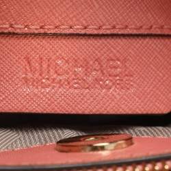 Pre Owned MICHAEL Michael Kors Savannah Small Peach Saffiano Leather Satchel