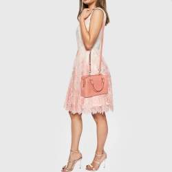 Pre Owned MICHAEL Michael Kors Savannah Small Peach Saffiano Leather Satchel