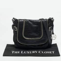 مملوكة مسبقًا MICHAEL Michael Kors Naomi Large Black Leather Crossbody Bag