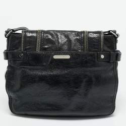 مملوكة مسبقًا MICHAEL Michael Kors Naomi Large Black Leather Crossbody Bag