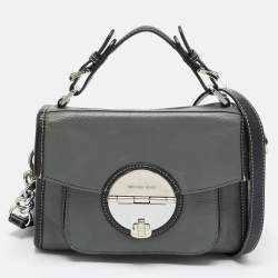 مملوكة مسبقًا MICHAEL Michael Kors Margot Grey/Black Leather Top Handle Bag
