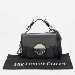 Pre Owned حقيبة مايكل مايكل كورس مارجوت جلد رمادي/أسود بمقبض علوي