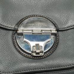 Pre Owned حقيبة مايكل مايكل كورس مارجوت جلد رمادي/أسود بمقبض علوي