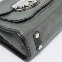 Pre Owned حقيبة مايكل مايكل كورس مارجوت جلد رمادي/أسود بمقبض علوي