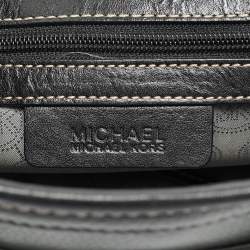 Pre Owned حقيبة مايكل مايكل كورس مارجوت جلد رمادي/أسود بمقبض علوي