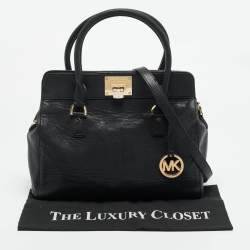 مملوكة مسبقًا حقيبة ساتشيل مايكل مايكل كورس أستريد جلد أسود كبيرة