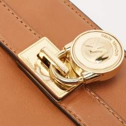 Pre Owned حقيبة يد مايكل مايكل كورس هاميلتون شرق/غرب جلد بني