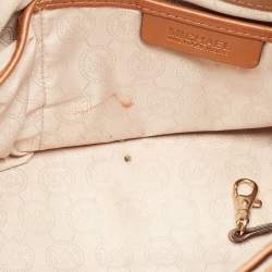 Pre Owned حقيبة يد مايكل مايكل كورس هاميلتون شرق/غرب جلد بني