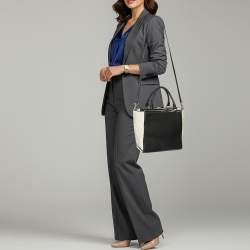 Pre Owned حقيبة يد توتس مايكل مايكل كورس لانا جلد أسود/أبيض