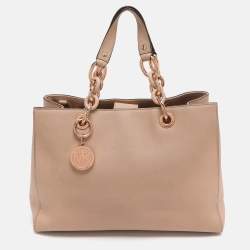 Pre Owned MICHAEL Michael Kors Cynthia Medium Pink Leather Satchel