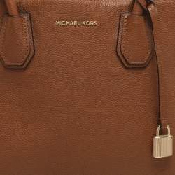 مملوكة مسبقًا حقيبة يد توتس مايكل كورس ميرسير جلد ذهبي ميتاليك متوسطة