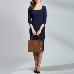 مملوكة مسبقًا حقيبة يد توتس مايكل كورس ميرسير جلد ذهبي ميتاليك متوسطة