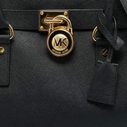 Pre Owned MICHAEL Michael Kors East West Hamilton Large Black Leather Tote