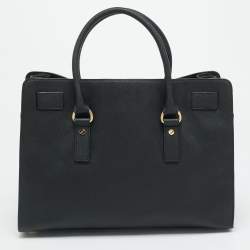 Pre Owned MICHAEL Michael Kors East West Hamilton Large Black Leather Tote