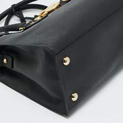 Pre Owned MICHAEL Michael Kors East West Hamilton Large Black Leather Tote