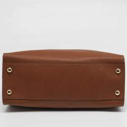 Pre Owned MICHAEL Michael Kors Hamilton Large Brown Saffiano Leather North South Tote