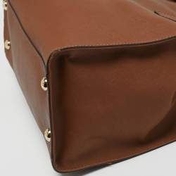 Pre Owned MICHAEL Michael Kors Hamilton Large Brown Saffiano Leather North South Tote