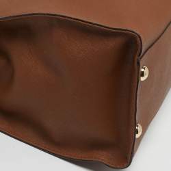 Pre Owned MICHAEL Michael Kors Hamilton Large Brown Saffiano Leather North South Tote