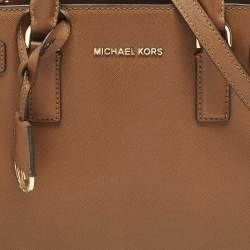 مملوكة مسبقًا حقيبة يد مايكل مايكل كورس ديلون متوسطة جلد سافيانو بني شرق غرب