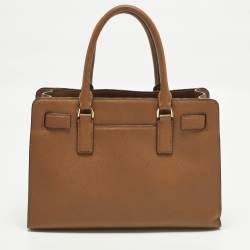 مملوكة مسبقًا حقيبة يد مايكل مايكل كورس ديلون متوسطة جلد سافيانو بني شرق غرب