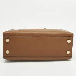 مملوكة مسبقًا حقيبة يد مايكل مايكل كورس ديلون متوسطة جلد سافيانو بني شرق غرب