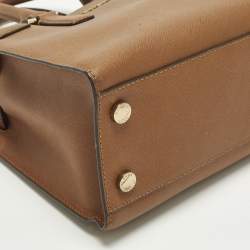 مملوكة مسبقًا حقيبة يد مايكل مايكل كورس ديلون متوسطة جلد سافيانو بني شرق غرب