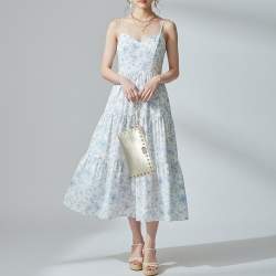 مملوكة مسبقًا MICHAEL Michael Kors Silver Saffiano Leather Studded Flat Wristlet Pouch