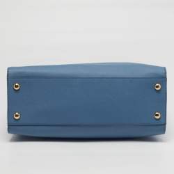 Pre Owned حقيبة يد مايكل مايكل كورس هاميلتون نورث ساوث جلد سفينو زرقاء كبيرة