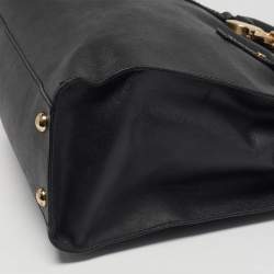 Pre Owned حقيبة يد مايكل مايكل كورس هاميلتون جلد أسود كبيرة شمال جنوب