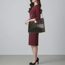 Pre Owned حقيبة يد مايكل مايكل كورس هاميلتون جلد أسود كبيرة شمال جنوب