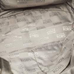 Pre Owned MICHAEL Michael Kors Jet Set Grey Signature Canvas and Leather Tote