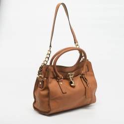 Pre Owned MICHAEL Michael Kors Hamilton East West Medium Brown Leather Tote