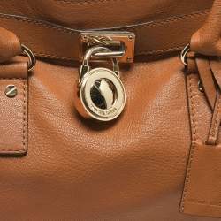 Pre Owned MICHAEL Michael Kors Hamilton East West Medium Brown Leather Tote