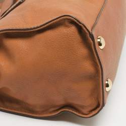 Pre Owned MICHAEL Michael Kors Hamilton East West Medium Brown Leather Tote