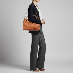 Pre Owned MICHAEL Michael Kors Hamilton East West Medium Brown Leather Tote