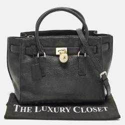 مملوكة مسبقًا MICHAEL Michael Kors Hamilton Black Leather Satchel